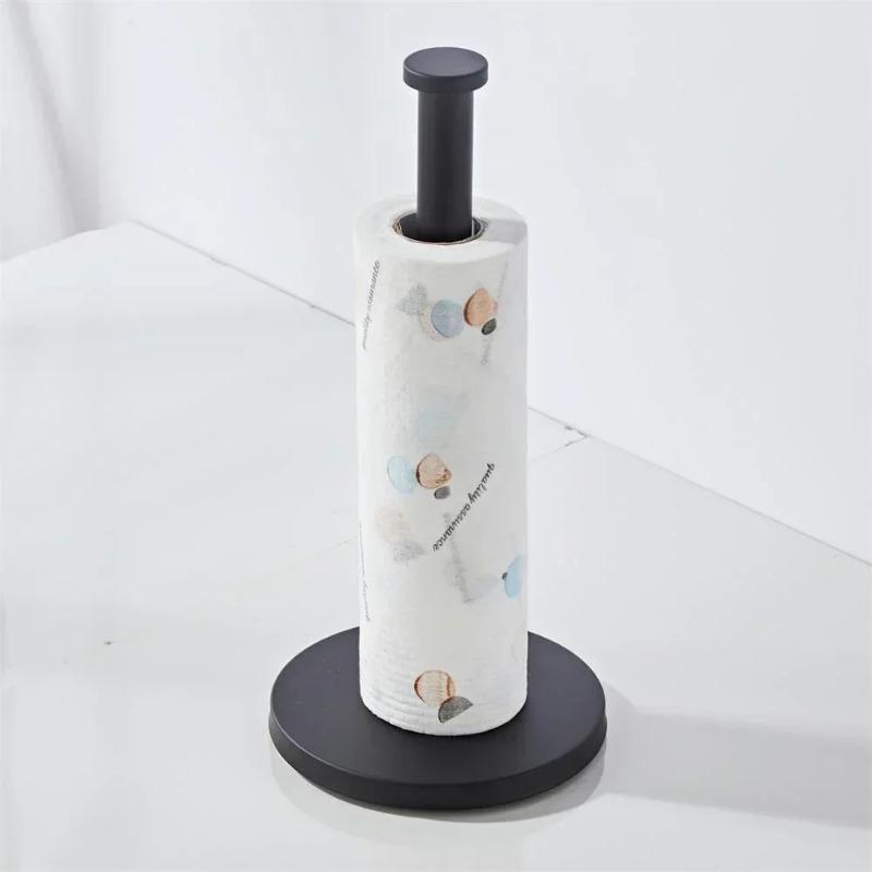 

Stainless Steel Black Vertical Tissue Holder Toilet Bath Kitchen Hall Cylindrical Paper Holder Tissue Storage Paper Holder