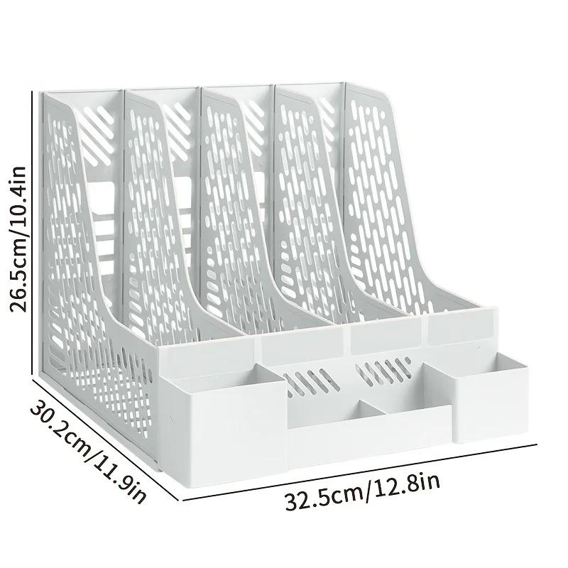 1 Stück Schreibtisch-Aktenorganizer mit 4 Fächern PP-Material Abnehmbar Platzsparend Bürobedarf Dokumentensortierung Aufbewahrungsbox