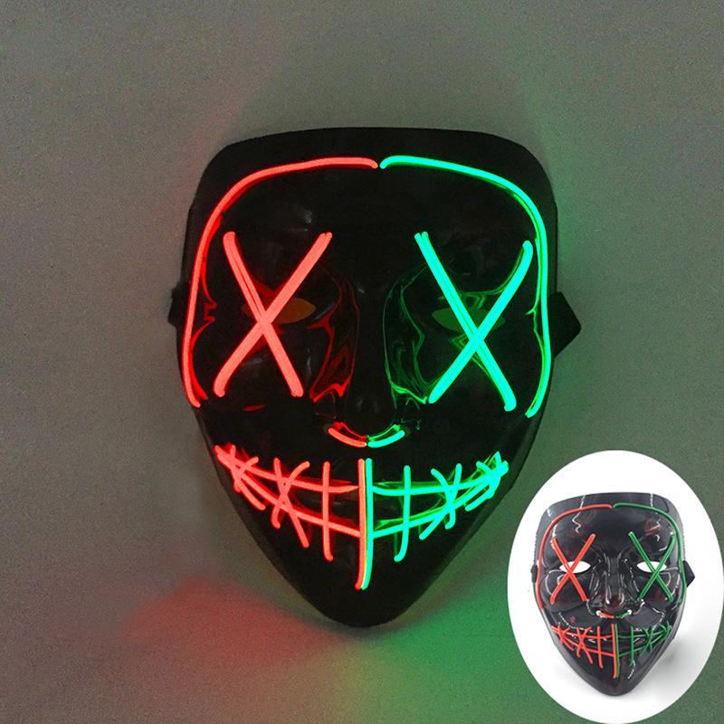 Multi Stijl Gloeiend LED Purge Masker Professioneel Draadloos Lichtgevend Feestmasker Knipperende Decoratieve Hoofddeksel Masker Voor Halloween