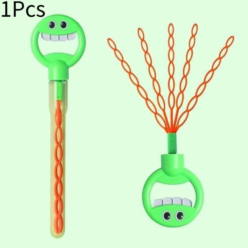 

Engaging Porous Hand Holding Five Claws Bubble Wand Toy With Multiple Colors зелений