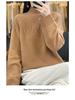 Women's Cashmere Sweater, 100% Wool, Semi-High Neck, Loose Fit, Perfect for Autumn and Winter.