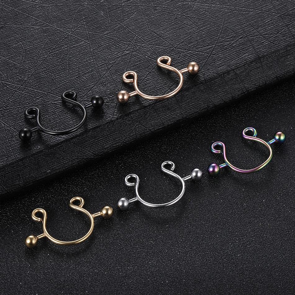 2 stuks/lot Chirurgisch Staal Nep Sexy Tepelklemringen Bedel Faux Tepelschild Niet-piercing Ringen Lichaamssieraden voor Vrouwen Cadeau