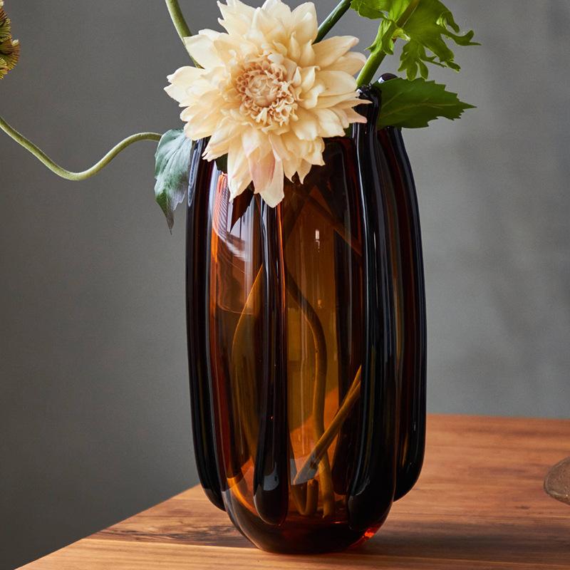 Creative Handcrafted Silk-wrapped Glass Vase Glass Vase Transparent Vase Flower Arrangement Accessories Home Decoration