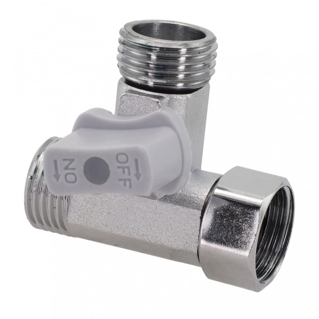 Zinc Alloy Tee Stop Valve Angle T Adapter For-Bidet Handheld Sprayer Toilet Tank