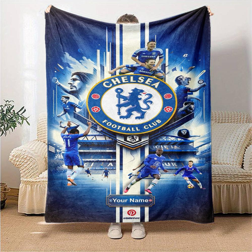 Chelsea Fc Football Player Customize Your Name Blanket Cozy Personalized Blanket Comfortable Great for Bed Office Chair Nap Chair Ideal for All Season