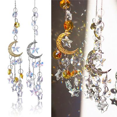 Home Garden Indoor Outdoor Crafts Gift Courtyard Decoration Hanging Ornament Handmade Crystal Pendant Suncatcher Wind Chimes