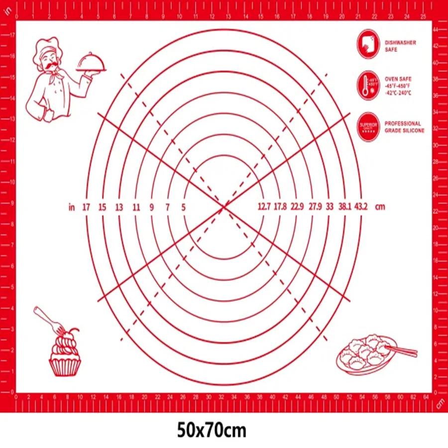 Non Stick Silicone Baking Mat Non Slip Kneading Dough Mat Pastry Mat With Measurements Pizza Cake Sheet Liner Cooking Tools