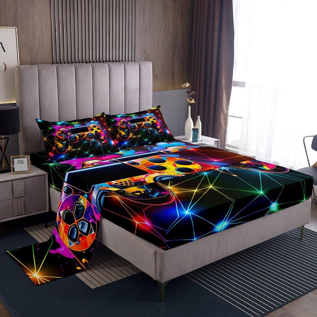 Seabed Color Coral Pattern Bed Hat Four-piece Bedding Set Bedroom Dormitory Bedding Set