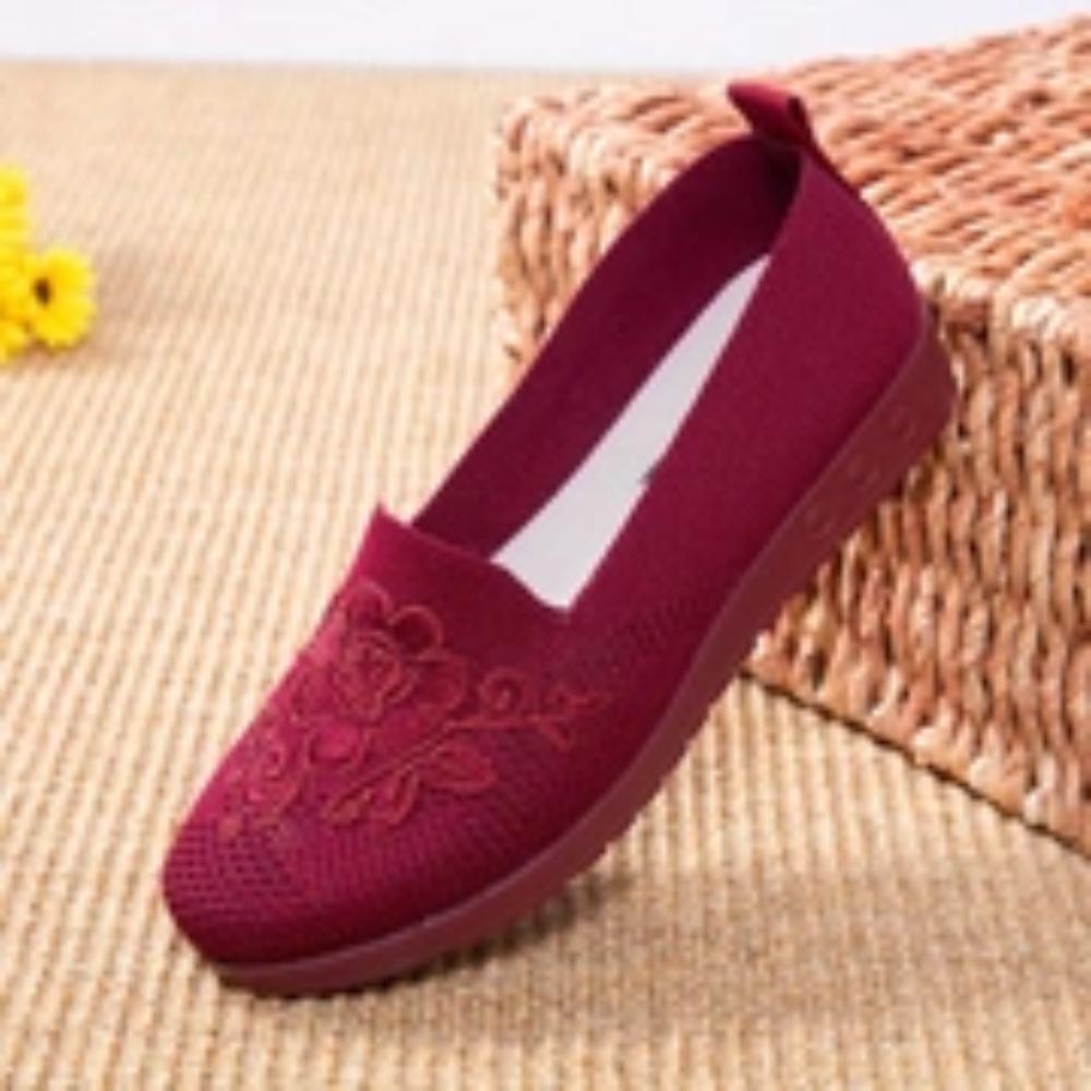 Fashion Summer Mesh Knitting Sneakers Women Breathable 2025 Fashion Spring/aututmn Round Toe Casual Comfrotable Flats Shoes for Women