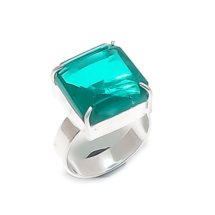 

Индиголит Турмалин Драгоценный камень Ювелирное изделие из серебра 925 пробы Кольцо Размер 7