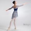 Ballet Sayori Floral Mesh Gray Wrap Skirt with Long Elegant One Size Fits Most Back, 48cm, Sheerness, (M)