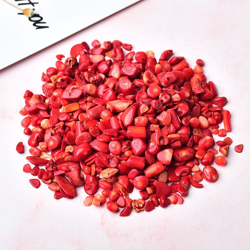 Искусственный красный коралловый гравий для аквариумного декора 3-5mm 100g