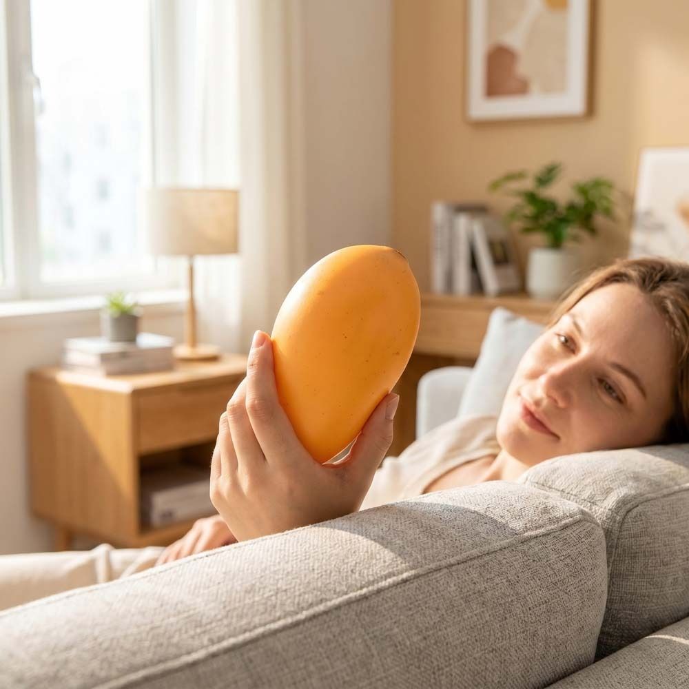 Schnell zurückfederndes Mango-Quetschmodell Superweiches Simulationsfrucht-Knet-Mango-Spielzeug Klassenzimmer