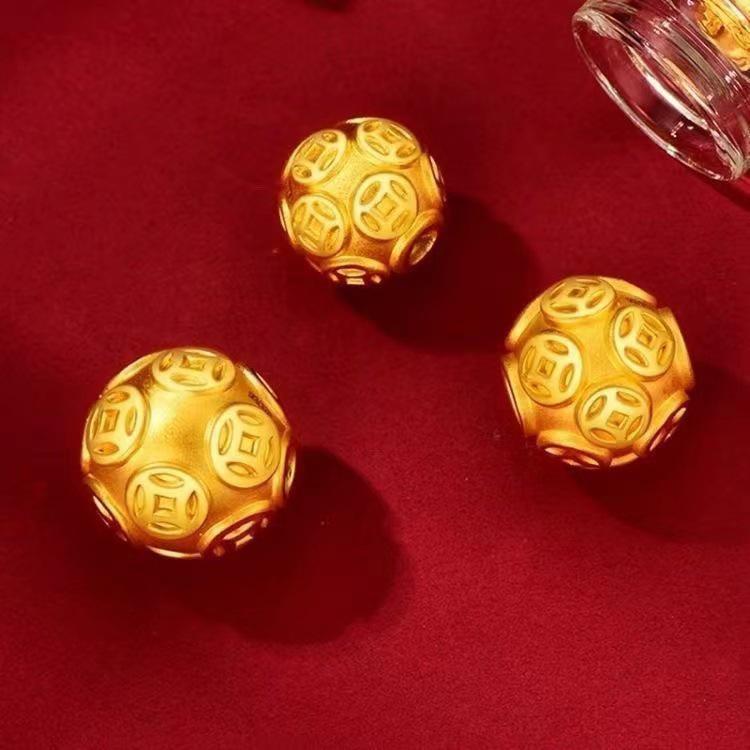 Gold Plated Auspicious Cloud Beads Bracelet with Six-Character Mantra - Handmade Luxury for Men and Women