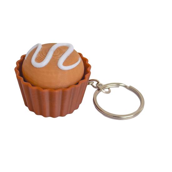 3D-gedruckter Dessert-Klicker-Schlüsselanhänger Stressabbau Cupcake-Dekompressionsknopf Fidget-Schlüsselring Tasche Rucksack Geldbörse Anhänger