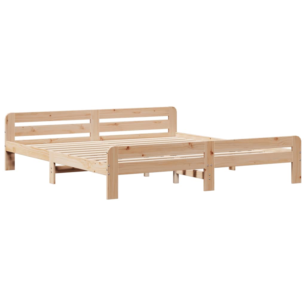 Solid Wood Bed without Mattress 200 x 200 cm Pine Wood