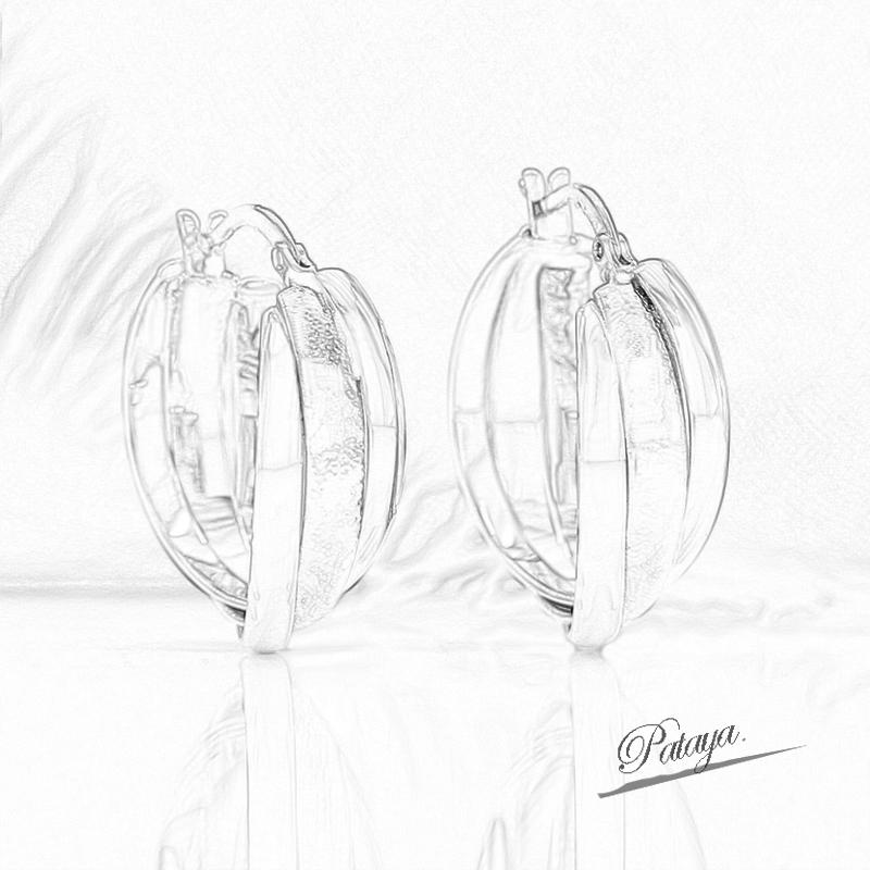 PATAYA Ohrringe in Roségold mit geometrischen Formen im Hip-Hop-Stil