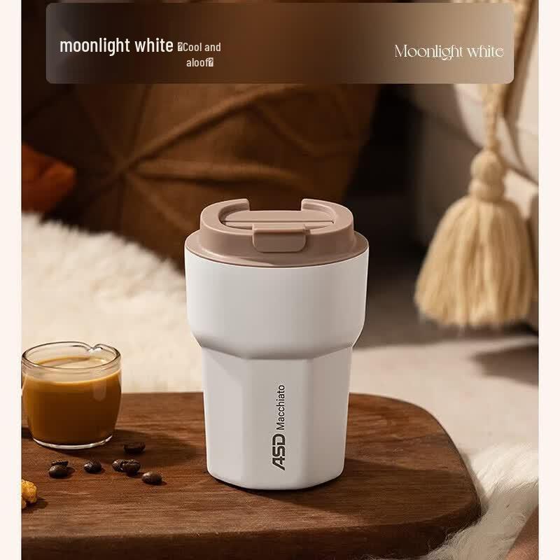 ASD 304 Stainless Steel Double-Wall Vacuum Insulated Ceramic Coffee Mug