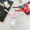 Mesh Hollow Embroidery Floral Panties Low Waist Thin Belt Thong Underwear for Women  Home