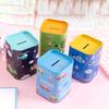Square Tinplate Piggy Bank Cartoon Coin Cash Storage Jar Container Children Money Saving Box Decoration Boys Girls Gift