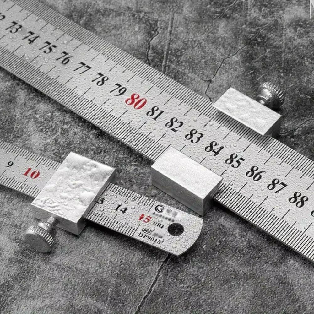 Metal Carpenter Straight Ruler Gauge Clear Scale Positioning Woodworking Square Carpentry