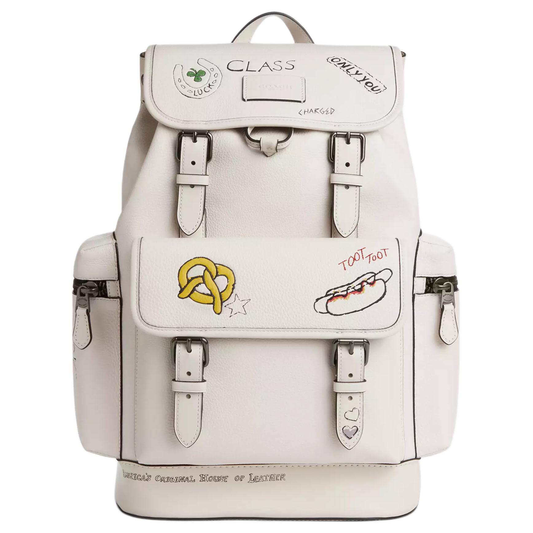 

Coach Sprint 29 Logo Sketch Print Leather Backpack Large Men backpack Chalk-White CAJ65-QBCAH Basic Set (Bag+Dust Bag)