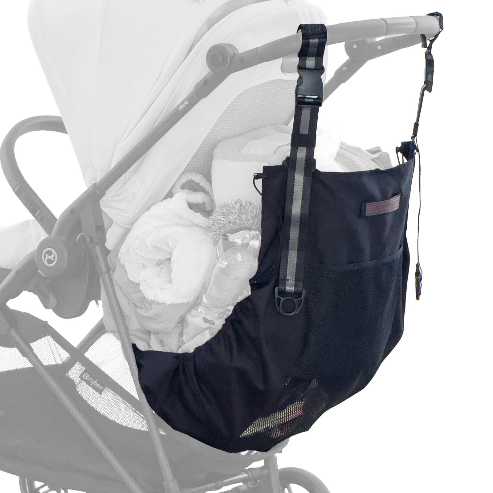 

Сумка-гамак для коляски Puddle Pop Вместимость Корзина для покупок Патент Зарегистрированная корзина Хранение багажа Mockrun [Плоская Большая Двусторонняя Революция] Сумка под сиденьем чёрный