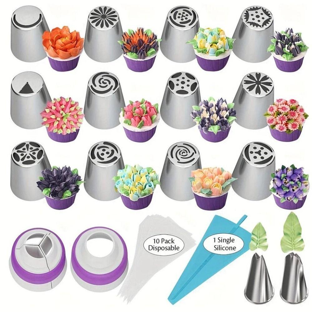 47pcs/set Steel Cake Decorating Nozzles Set Baking Tool Flower Frosting Nozzles  Pastry Tools