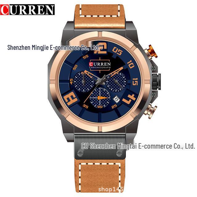CURREN 8287 Men's Multifunctional Waterproof Business Watch with Calendar
