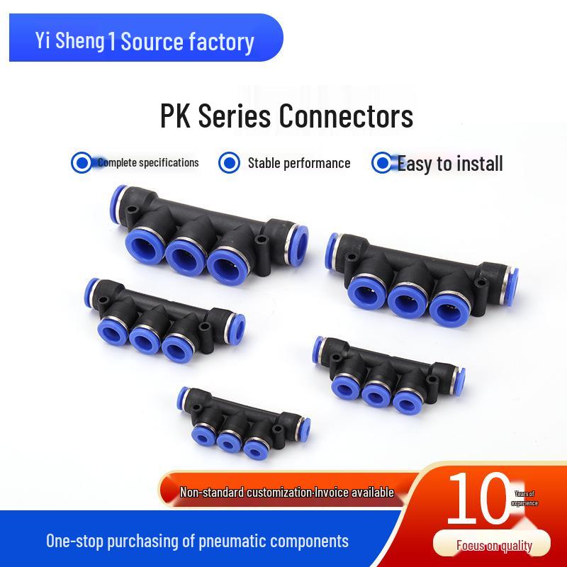 K-Typ Pneumatische Schnellverbinder Kunststoffverbinder - PK4, PK6, PK8, PK10, PK12 Fünffach