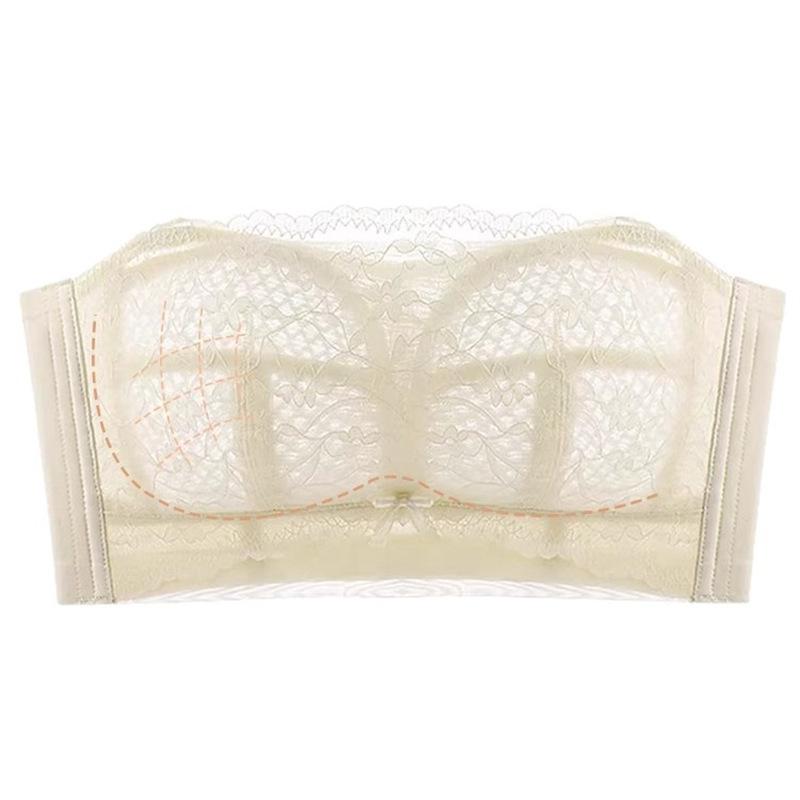 Strapless Underwear Women's Summer Thin Big Breasts Show Small Breasts Gather Non-slip Chest Wrapping Sexy Tube Top No Steel Ring Bra