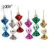 High-quality Plastic Hanging Candy Ornament 6Pcs/Box Christmas with Lanyard Unbreakable Reusable Electroplating Festive Decorations Holiday Decoration