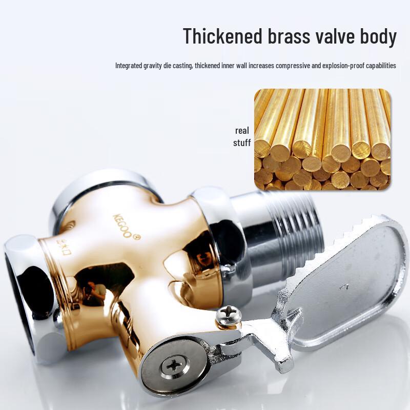 KEGOO Brass Foot Pedal Flush Valve for Squat Toilets
