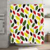 Vibrant Feather Print Shower Curtain Raindrop Pattern For Bathroom Decorations Waterproof Fabric Red Green Yellow Black White Si