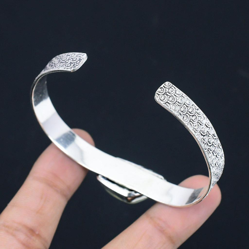 Friendship Day Sale 925 Silver Moss Prehnite Gemstone Birthday Sister New Bangle