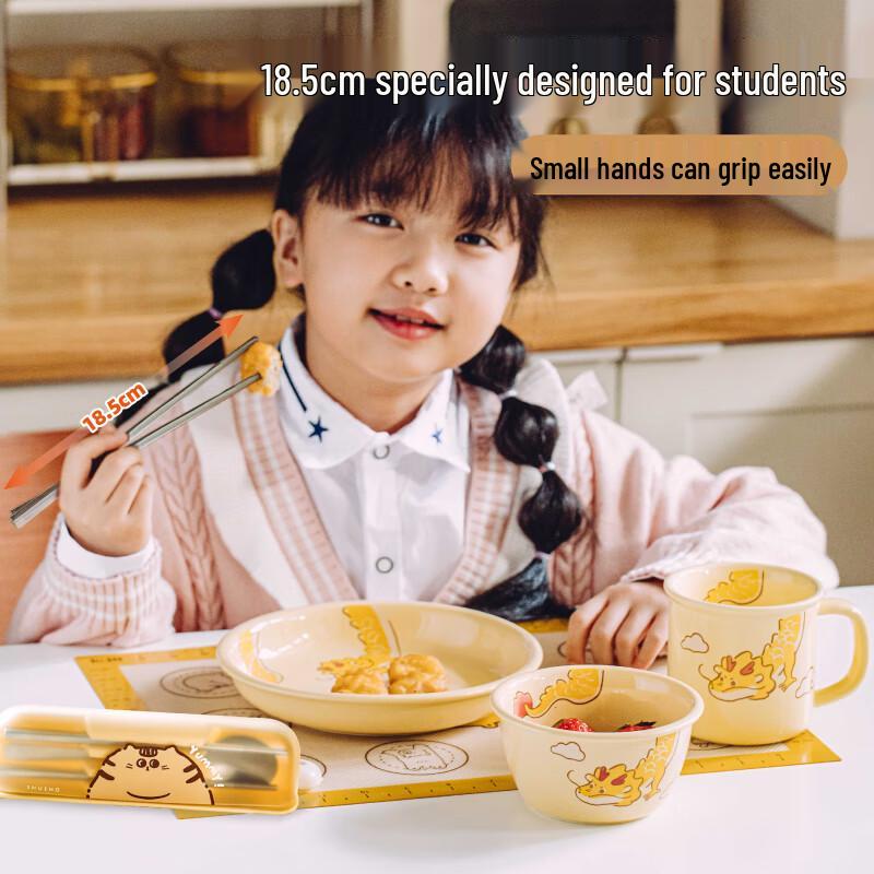 Orange Cat Kids Portable Stainless Steel Cutlery Set