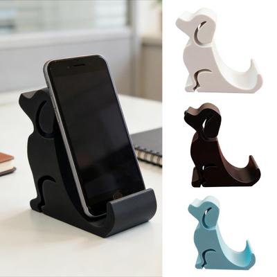Soporte para Teléfono Forma de Perro Adorno Lindo de Cachorro Impreso en 3D Soporte Compacto para Teléfono Figura Manos Libres para Decoración de Escritorio