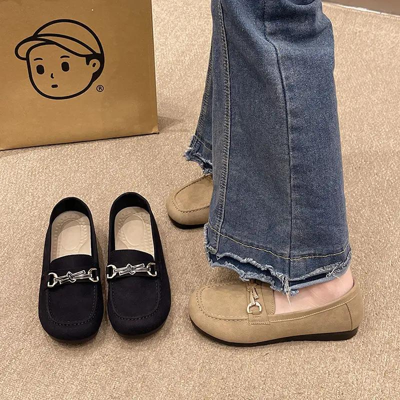 Slip-on Black Women's Flat Shoes With Bow Round Toe 39 Chic and Elegant Cheap Liquidation Spring Point Shoe Non Ladies Footwear