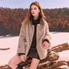 Sancai Women's Faux Mink Fur Lapel Plush Coat