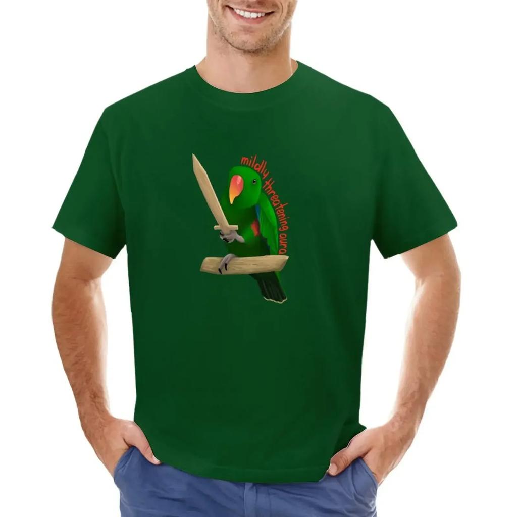 Mildly Threatening Aura Eclectus T-shirt Plain Short Sleeve Tee Fruit of the Loom Mens T Shirts