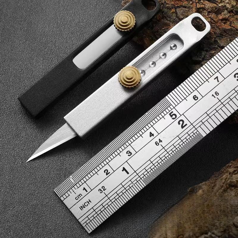 New Mini EDC Paper Cutting Knife Multi functional Pendant Key Telescopic Portable Small Knife for Unpacking Express Packages