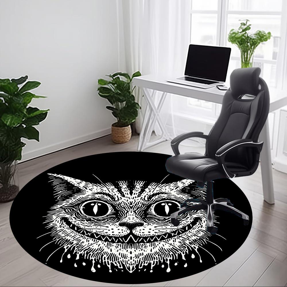 1pc Whiskers Whimsy Office Round Area Rug, Under Office Chairs Bedroom Living Room Home Decor, Room Deco, Available In Various Sizes
