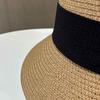 Straw Hat Women Spring and Summer Dome Sunshade Top Hat Sunscreen Sun Hat Fashion Streamer Beach Hat