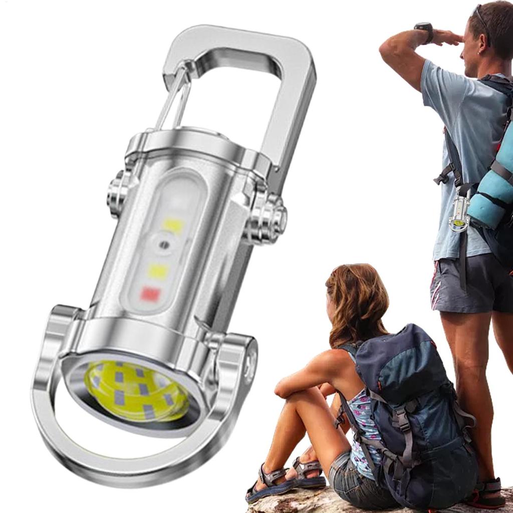 Keychain Flashlight Small Keychain Flashlight USB Charging All-Weather Bright Survival Equipment Waterproof for Friends Men