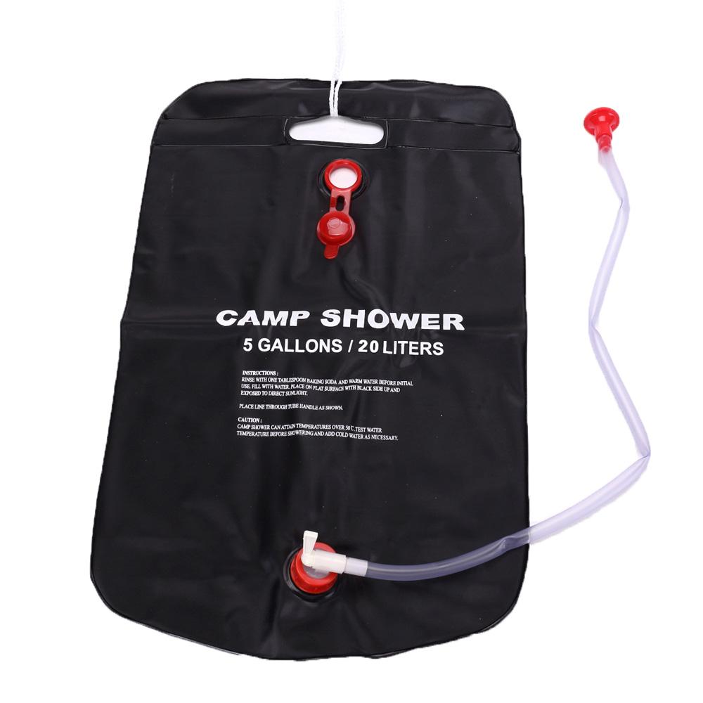20L Portable Camping Shower Bag With Removable Hose On Off Switchable Shower Head Car Camping Equipment Picnic Water Storage Bag