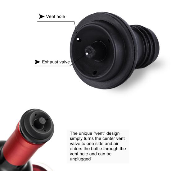 Vacuum Wine with Saver Pump 4 Stoppers Bottle Sealer Preserver Stainless Steel Wine