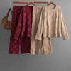 Square Grid Knitted Suit Women's Autumn And Winter Loose Oversized Sweater Casual Wide Leg Pants Two-piece Set