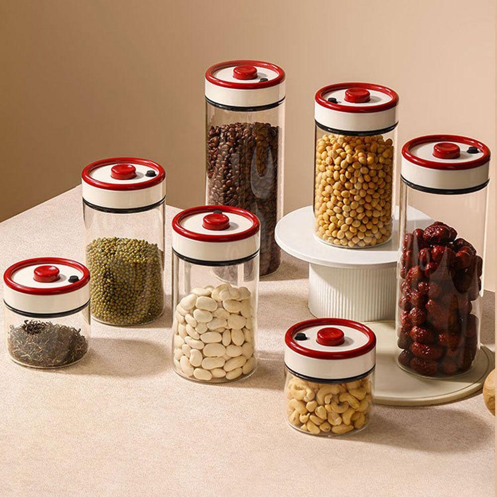 Airtight Vacuum Sealed Jar Moisture-proof Tea Storage Containers Food Grain Glass Tank Home