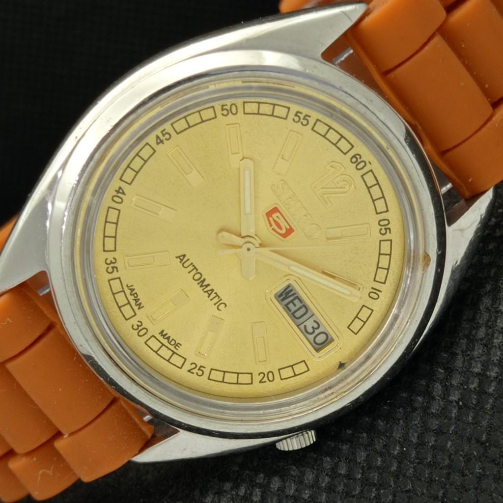 

Б/У винтажные мужские часы SEIKO 5 AUTO 7019A из Японии, день/дата, золотистые, 595a-a312386-9 SKU595a-a312386