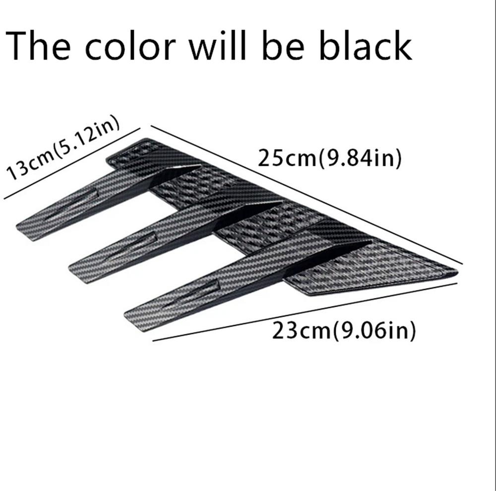 1 Para Naklejek Dekoracyjnych na Tylną Szybę Samochodu Spojler Boczny Listwa Splittera Czarny